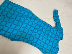 Blue Checked Kurti