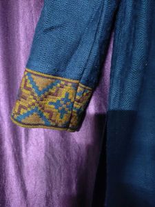 🌸 Blue Kurta Himachali Embroidery