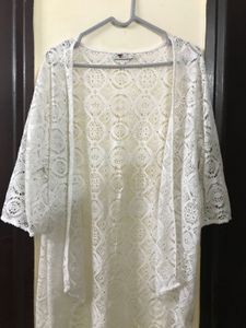 White Laced Shrug Fits M-XL