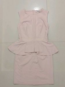 Elegant Pink Peplum Dress