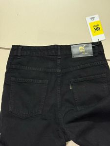 Black Ripped Straight Leg Jeans