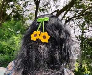 Crochet Sunflower🌻 Hair Clip