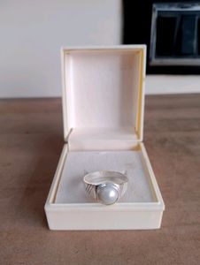 Pearl Moti Ring Pure Silver