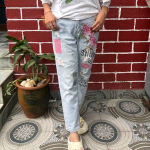 Embellished Denim Jeans
