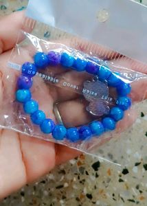 Crackle Bead Bracelet With Panda Charm