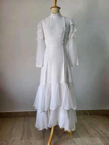 White Tiered Maxi Dress