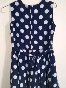 Polka Dots Flared Frock With Coat