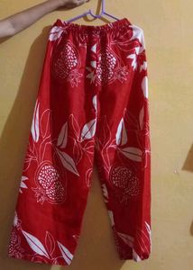 Red &amp; White Botanical Print Suit Se