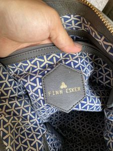 Gray Leather Tote Bag