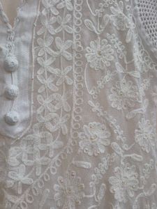 White Chikankari Top