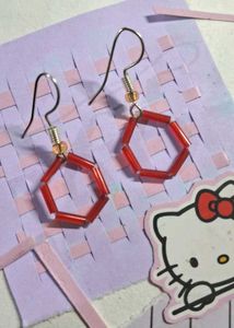&gt;*Red Hex Earrings*&lt;