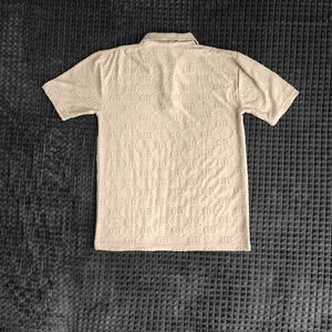 Patterned Beige Polo T-shirt