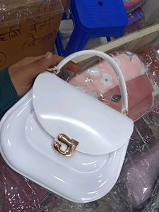 White Silicon Handbag Purse+ Sling bag 🛍️