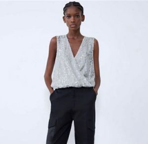 Zara Sequin Sleeveless Top