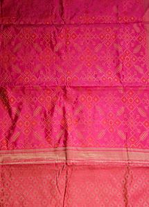 Pink N Golden Banarasi Silk Saree