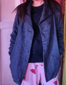 Gray Wool Blend Blazer