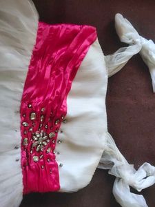 White &amp; Pink Tulle Party Dress💕🤍