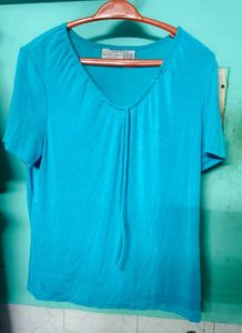 Blue V-Neck Top