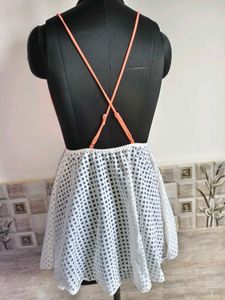 White Grid Mini Dress