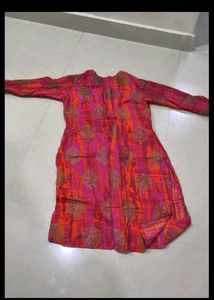 Elegant Pink &amp; Gold Kurta(L)