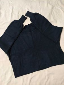 Black Crop Sweater For Women