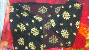 Golden Flowral Embroidery Beautiful Dupata
