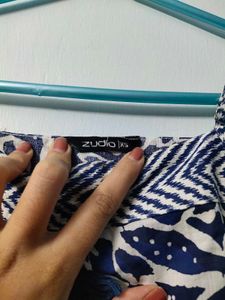 Blue &amp; White Printed Dress