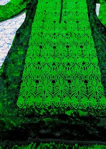 A Line Green Black Kurta