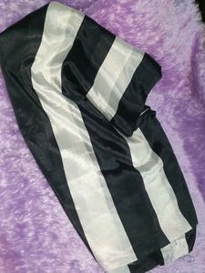 New Black And White Striped Saree ..