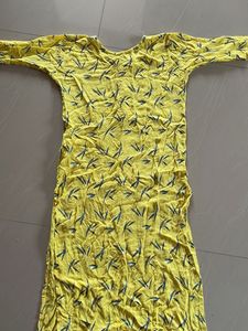 Yellow Printed Kurta