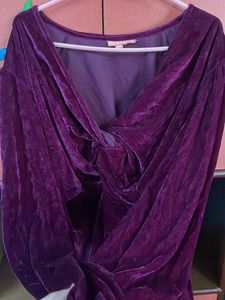 Purple Velvet Long Length Top