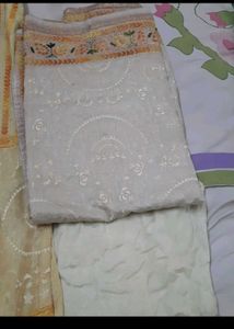 Lucknow Chikankari Kurta Dupatta Pant Set