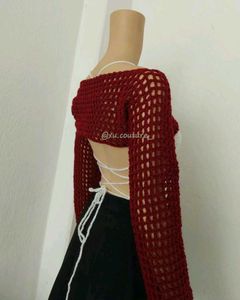 Crochet Maroon Bolero
