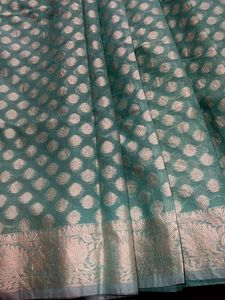 Sea Green Woven Design Banarasi Saree