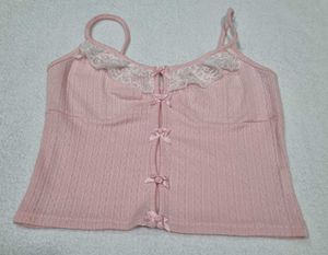 Pink Lace Trim Cami Top (New)