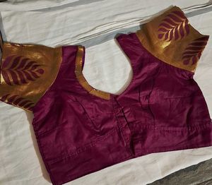 Burgundy &amp; Gold Sari Blouse