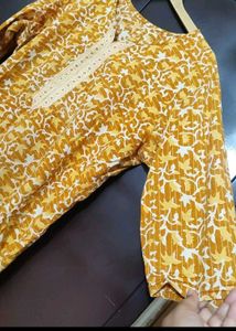 Musturd Printed Kurti For Girl Or Women 42 Bust