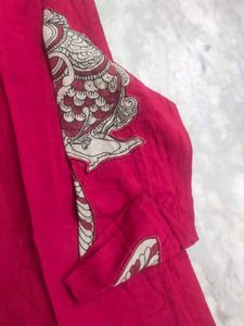 Anouk Women Red Solid Straight Kurta