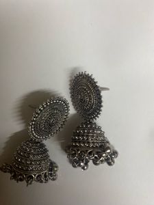 Oxidized Jhumka Earrings