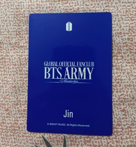 Bts Jin Official Army Membership Photocard