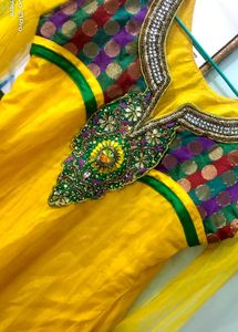 Yellow Embroidered Anarkali Dress