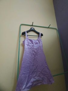 Lilac Satin Dress