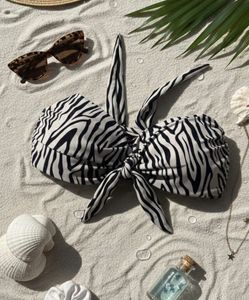Zebra Print Bikini Top