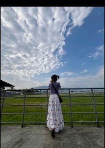Cherry Print Maxi Skirt