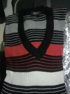 Striped V-Neck Sweater Vest