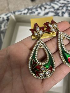 Traditional Teardrop Kundan Earrings