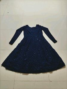 Elegant Navy Blue Sequin Dress
