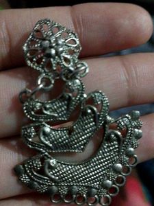 Oxidized Silver Dangle Earrings