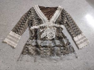 Nordic Witch Lace Detail Top
