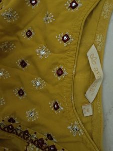 Yellow Embroidered Detail Top